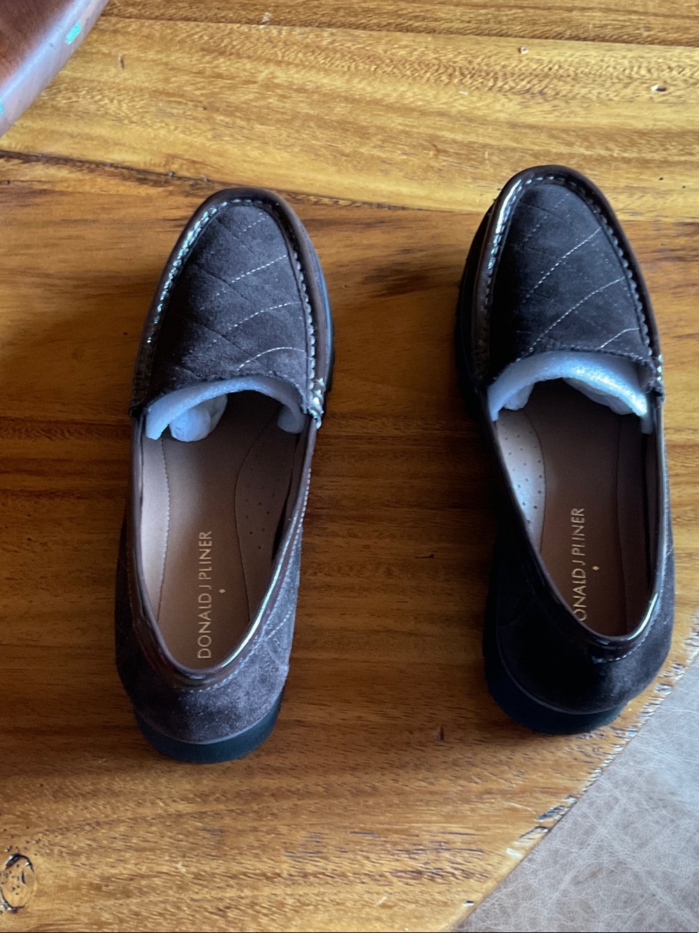 Donald J. Pliner Women's Dark Brown Suede Slip-On Loafers
